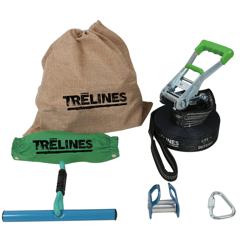 HaPe Trelines: Roller Adventure Line 36 ft - Zipline, Grip Bar